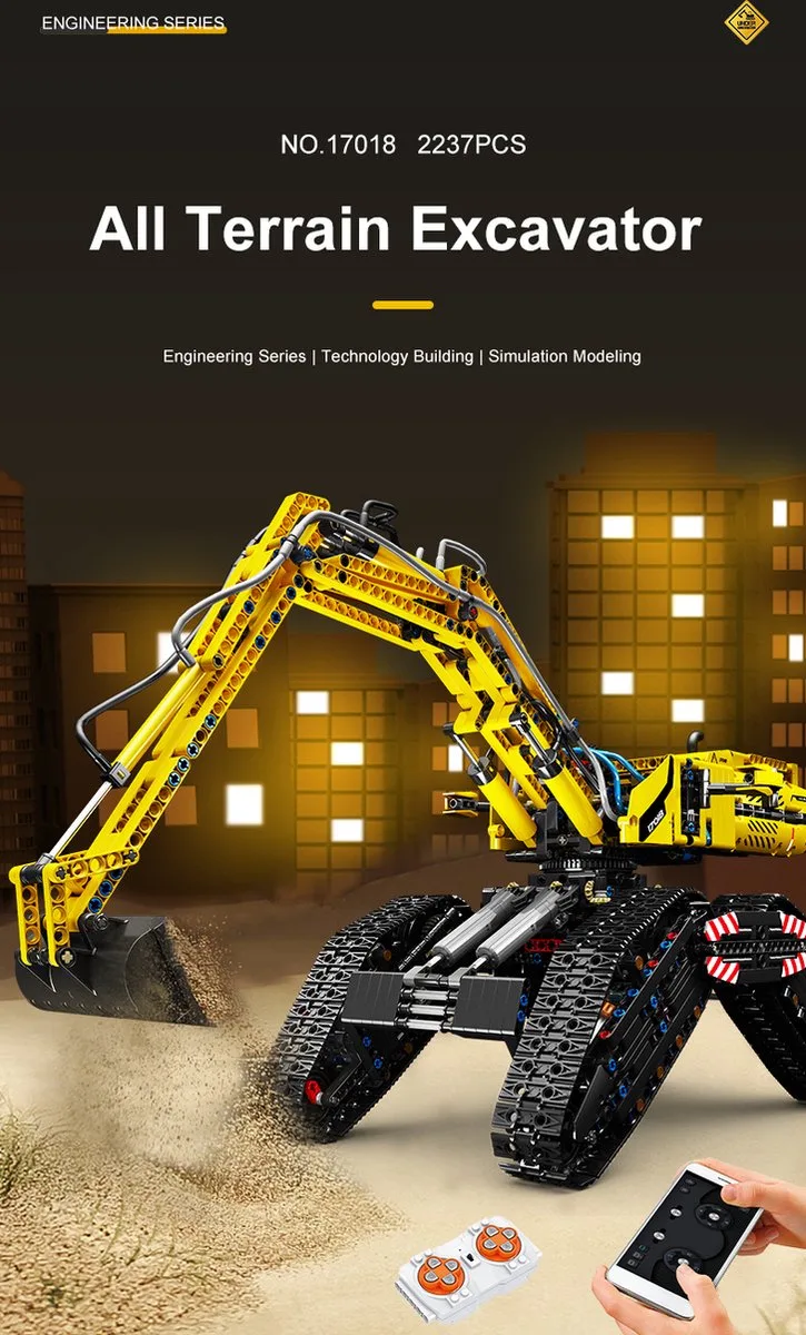MOULD KING 17018 Technische De App & Rc Gemotoriseerde All Terrain Graafmachine is compatibel met het bekende merk. by Mould King in Geel – product photo