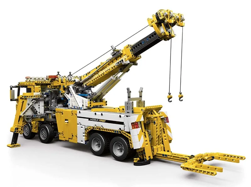 Mould King- 17028 Technische App & Rc Gemotoriseerde Fire Rescue Truck Model Assemblage in Originele Doos is compatibel met het bekende merk. de Mould King en Constructie : Bergingstruck Geel, 4883 bouwblokken – photo du produit 3 sur 3