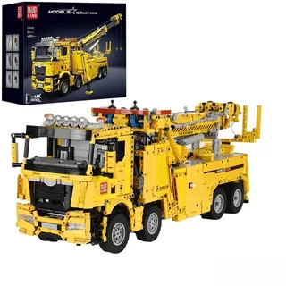 Mould King- 17028 Technische App & Rc Gemotoriseerde Fire Rescue Truck Model Assemblage in Originele Doos is compatibel met het bekende merk. de Mould King en Constructie : Bergingstruck Geel, 4883 bouwblokken – photo du produit 1 sur 3