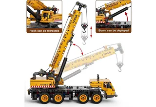 Mould king 17058 Technisch Mobiele kraan bouwset | Hijskraan auto modelbouw | Educatief constructie speelgoed bouwpakketten voor kinderen & volwassenen | 997 bouwstenen von Mould King in Constructie : Mobiele hijskraan, 997 bouwblokken – Produktfoto 5 von 5