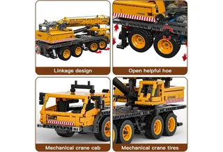 Mould king 17058 Technisch Mobiele kraan bouwset | Hijskraan auto modelbouw | Educatief constructie speelgoed bouwpakketten voor kinderen & volwassenen | 997 bouwstenen von Mould King in Constructie : Mobiele hijskraan, 997 bouwblokken – Produktfoto 4 von 5