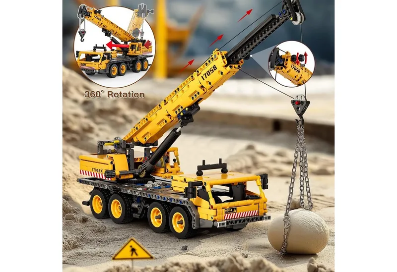 Mould king 17058 Technisch Mobiele kraan bouwset | Hijskraan auto modelbouw | Educatief constructie speelgoed bouwpakketten voor kinderen & volwassenen | 997 bouwstenen von Mould King in Constructie : Mobiele hijskraan, 997 bouwblokken – Produktfoto 2 von 5