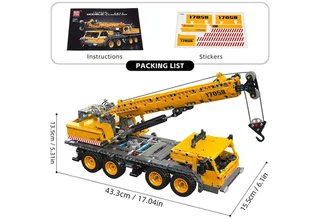 Mould king 17058 Technisch Mobiele kraan bouwset | Hijskraan auto modelbouw | Educatief constructie speelgoed bouwpakketten voor kinderen & volwassenen | 997 bouwstenen von Mould King in Constructie : Mobiele hijskraan, 997 bouwblokken – Produktfoto 3 von 5