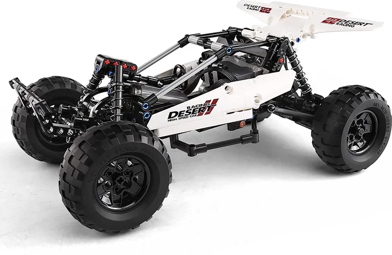Mould King 18001 Desert Racing buggy - Auto - Racen - Compatible met de bekende merken - Motoren, accu, afstandsbediening - topsnelheid van 20-25 km by Mould King in Wit – product photo
