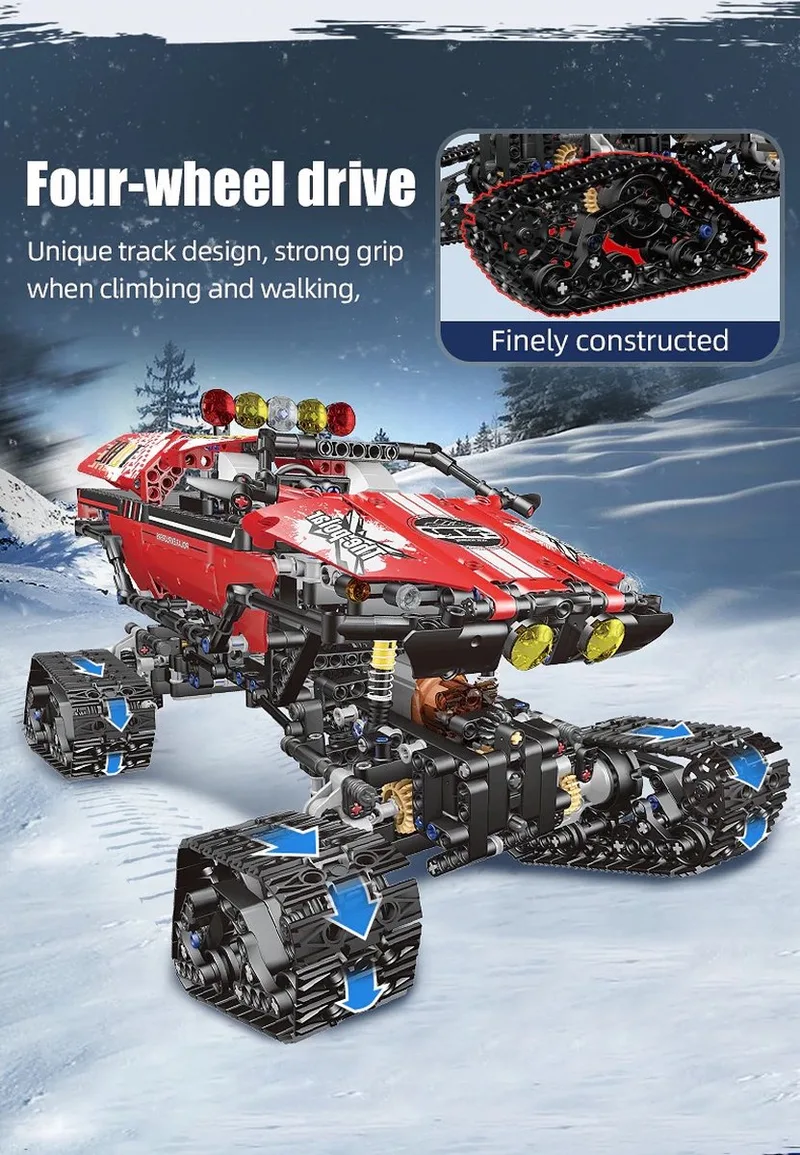 -Mould King- 18010 Technische Auto De App & Rc Gemotoriseerde Exploer Polar Regio is compatibel met het bekende merk. de Mould King en Grijs zwart. – photo du produit