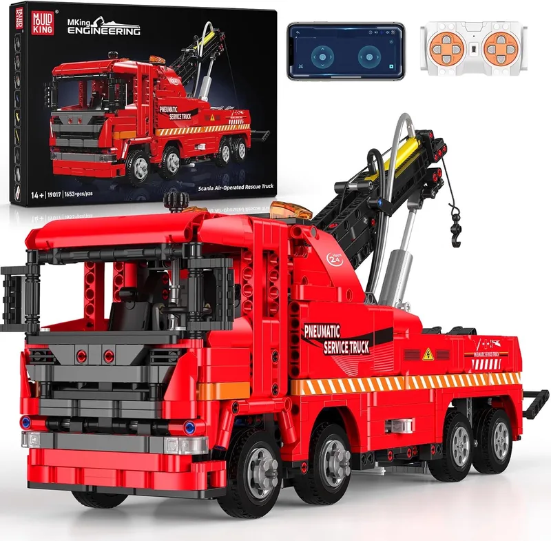 Mould King 19017 Scania Rescue Truck: RC Technic Bouwset met 1653 Delen de Mould King – photo du produit