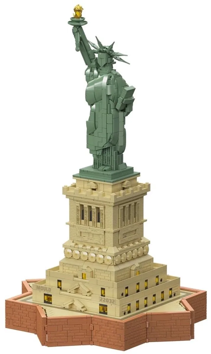 Mould King 22032 Vrijheidsbeeld bouwset | Amerika New York icons modelbouw | Creator expert architecture bouwpakket | Technische speelgoed ideas voor volwassenen & kinderen | Big Apple Landmark | Decoratie geschikt voor Lego | Bouwdoos met 2620 bloks by Mould King in City : Statue of Liberty, 2620 bouwblokken – product photo
