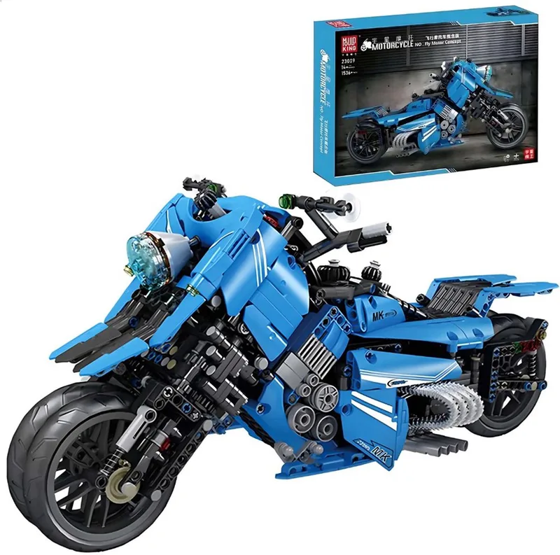 Mould King 23009 Classic Motorcycle bouwpakket | City Racing champions adventure | Expert creator motorfiets modelbouw | Technische motor speelgoed bouwpakketten voor kinderen en volwassenen | Speed auto geschikt voor Lego | bouwdoos met 1536 bloks by Mould King in Racing : Motorfiets Flying concept, 1536 bouwblokken – product photo
