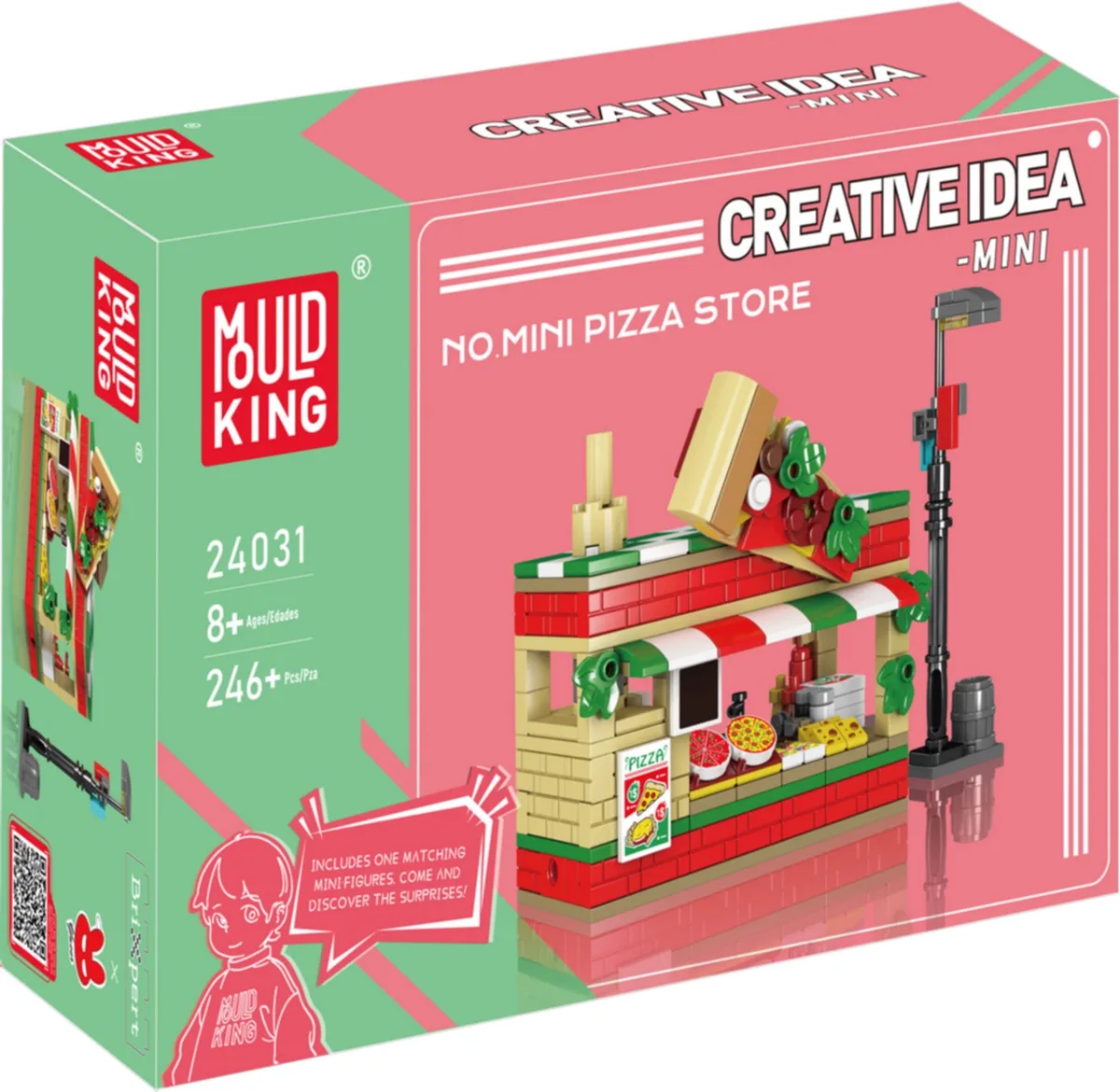Mould King 24031 Pizza Store - Miniatures serie - 246 onderdelen de Mould King en Multicolore – photo du produit