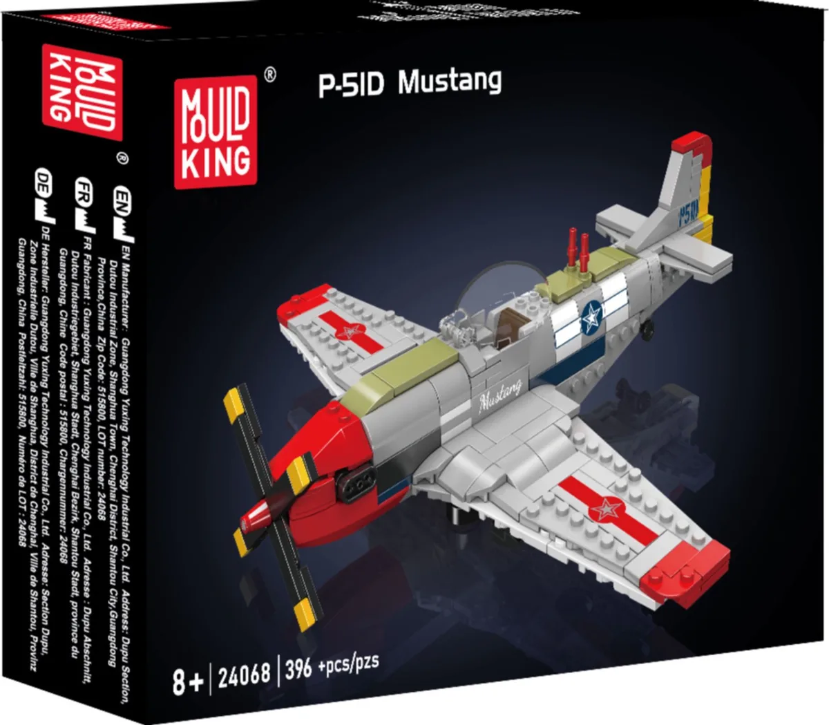 Mould King 24068 P-5ID Mustang - Aircraft serie - 396 onderdelen van Mould King in Meerkleurig – productfoto