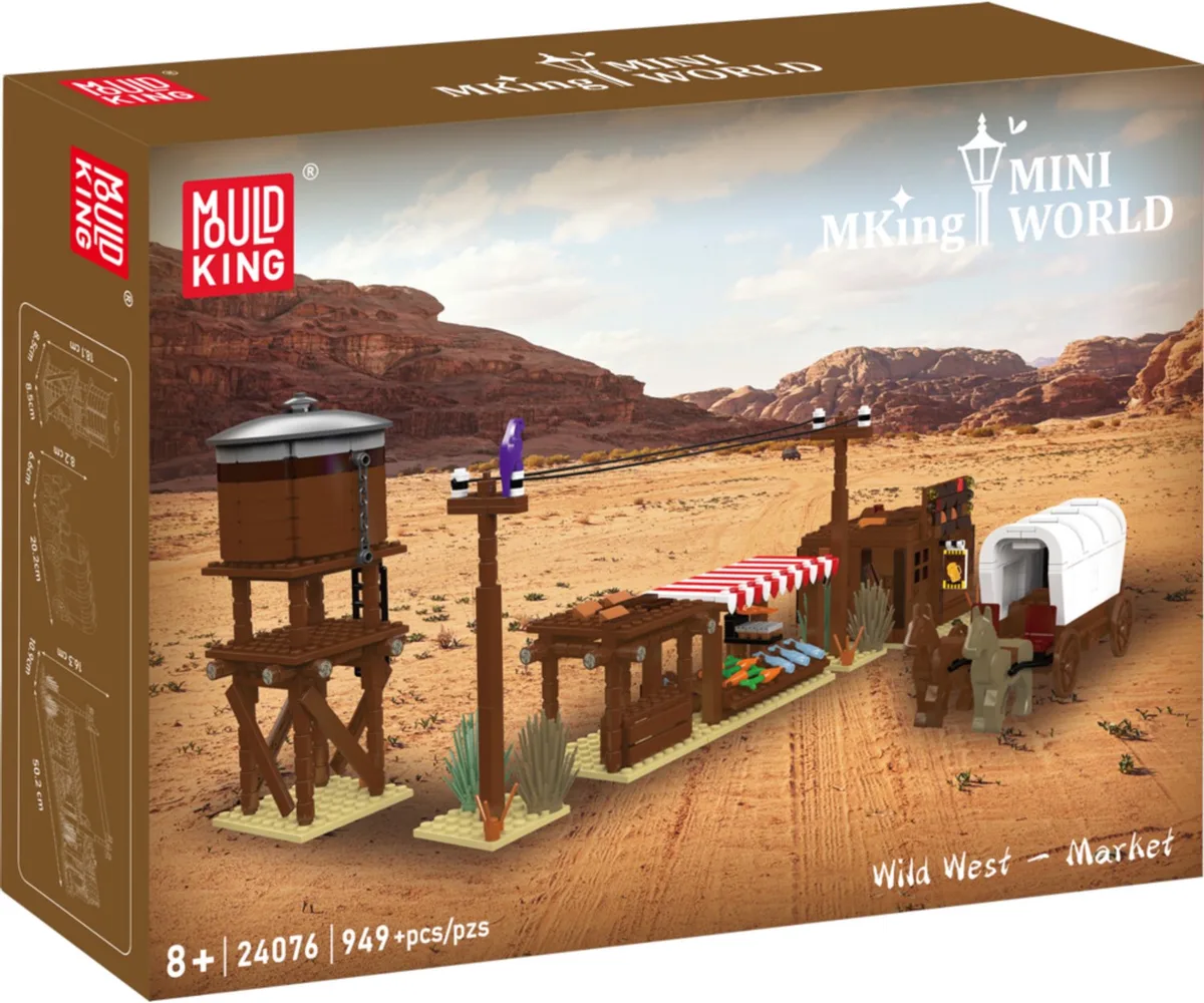 Mould King 24076 Wild West Market - Scenes serie - 949 onderdelen de Mould King en Multicolore – photo du produit