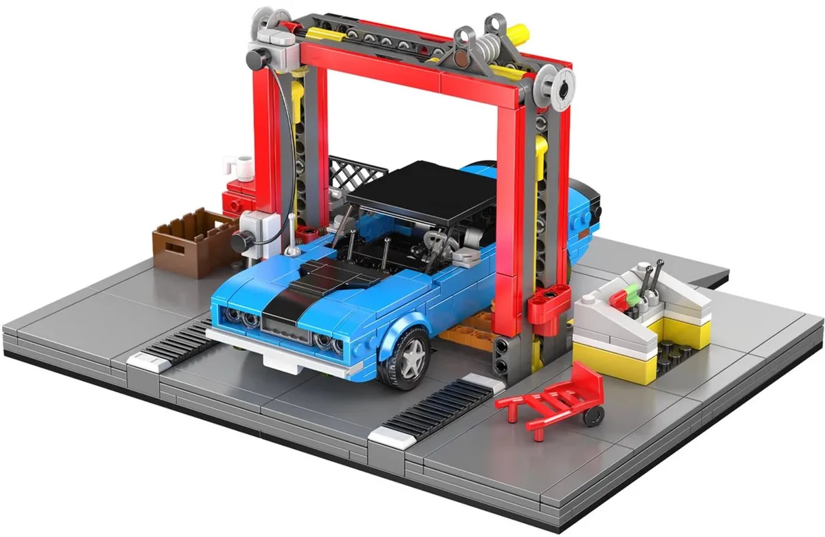 Mould King 24086 Auto garage werkplaats bouwset | City auto creator modelbouw | Educatief classic constructie speelgoed bouwpakketten voor kinderen & volwassenen | Geschikt voor Lego technic | Bouwdoos met 858 bouwstenen de Mould King en City : Autowerkplaats, 858 bouwblokken – photo du produit