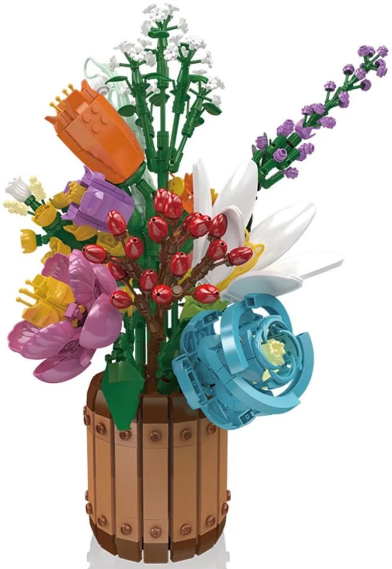 Mould King 24097 Nature's Blossom bouwset | Botanical Flowers Collection | Classic Creator STEM speelgoed bloemen bouwpakket | Bloemenpracht kunstbloemen modelbouw voor volwassenen & kinderen | geschikt voor Lego | Bouwdoos met 1189 bouwstenen by Mould King in Blossem in vaas, 1189 bouwblokken – product photo