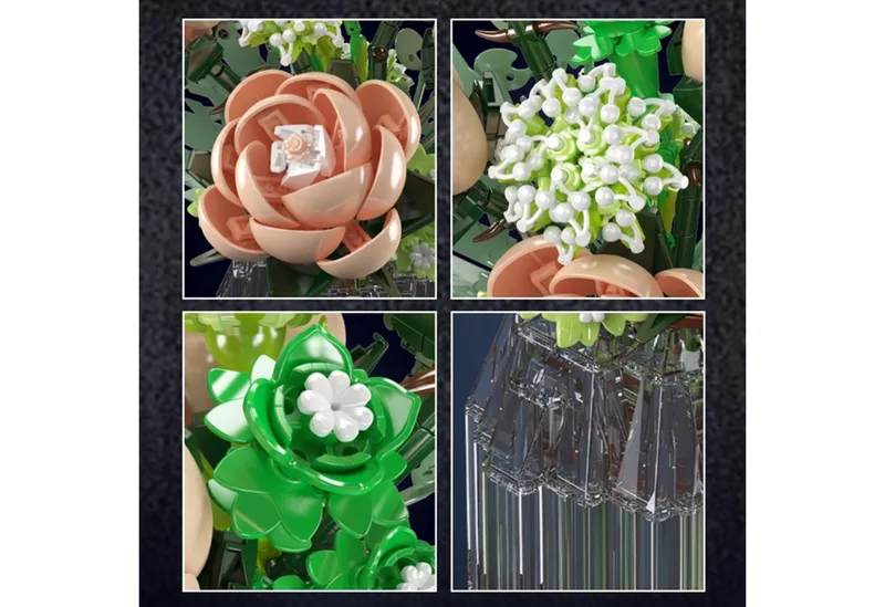 Mould King 24109 Roze Rozen bouwset | Botanical Flowers Collection | Classic Creator STEM speelgoed bloemen bouwpakket | Bloemenpracht kunstbloemen modelbouw voor volwassenen & kinderen | geschikt voor Lego | Bouwdoos met 981 bouwstenen by Mould King in Multicolour – product photo 3 of 4