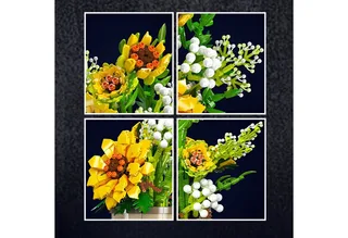 Mould King 24110 Botanical Zomer Bloemenboeket in Vaas | Bloemenpracht flowers collection modelbouw | Classic Creator STEM speelgoed bloemen bouwpakket voor volwassenen & kinderen | Geschikt voor Lego | DIY Kunstbloemen | Bouwdoos met 1047 bouwstenen von Mould King in Zonnebloemen in vaas, 1047 bouwblokken – Produktfoto 3 von 4