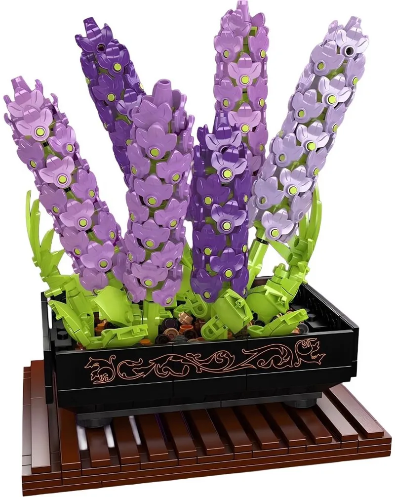 Mould King 24112 Lavendel bloemen in pot bouwset | Violet Bonsai | Botanical flowers collection modelbouw | Kunstbloemen speelgoed bouwpakketten voor volwassenen & kinderen | DIY bloemenpracht planten geschikt voor Lego | Bouwdoos met 744 bouwstenen by Mould King in Lavendel in pot, 744 bouwblokken – product photo