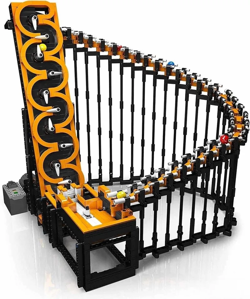 Mould King 26008 Harp Track achtbaan mega bouwset | Classic Creator Modular Building | Expert Architecture Modelbouw | Technisch educatief speelgoed voor volwassenen & kinderen | Knikkerbaan motor niet geschikt voor Lego | bouwdoos met 1508 bloks by Mould King in Modelbouw XL : Knikkerbaan, 1508 bouwblokken – product photo