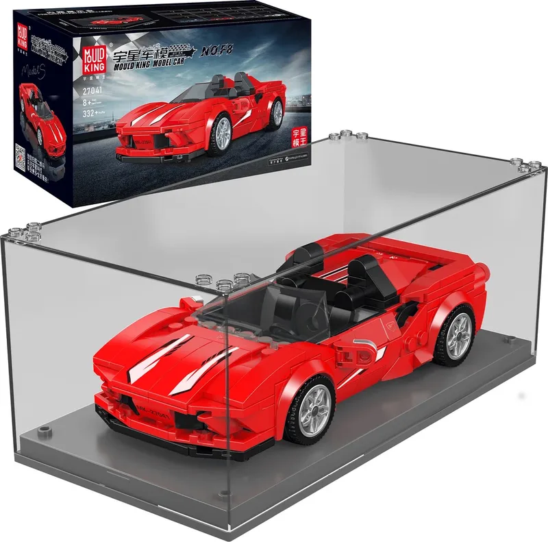 Mould King 27041 - 332 delige bouwset - Gratis Vitrinedoos - Past op bekende merken de Mould King en Ferrari F8 – photo du produit