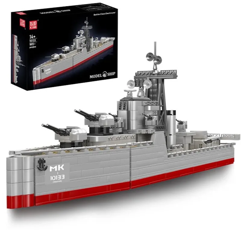 Mouldking 10133 - Battle Marine Schip - Bouwset - Statisch - 1815 onderdelen de Mould King en Grijs – photo du produit