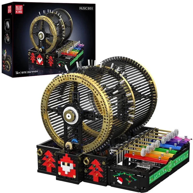 Mouldking 10170 - Muziek box - Bouwset - Bestuurbaar - 2344 onderdelen - past op bekende merken von Mould King in Goud – Produktfoto