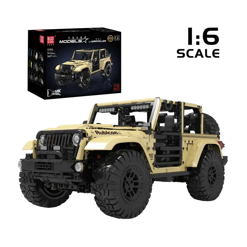 Mouldking 13184 - Jeep - Rubicon Terreinwagen - Bouwpakket - bouwset - technisch fra Mould King i Beige – produktbillede