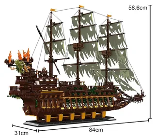 Mouldking 13197 - Vliegende Hollander - Piratenschip - Bouwset - Past op alle bekende merken - 4364 onderdelen de Mould King en The Flying Dutchman – photo du produit 4 sur 4