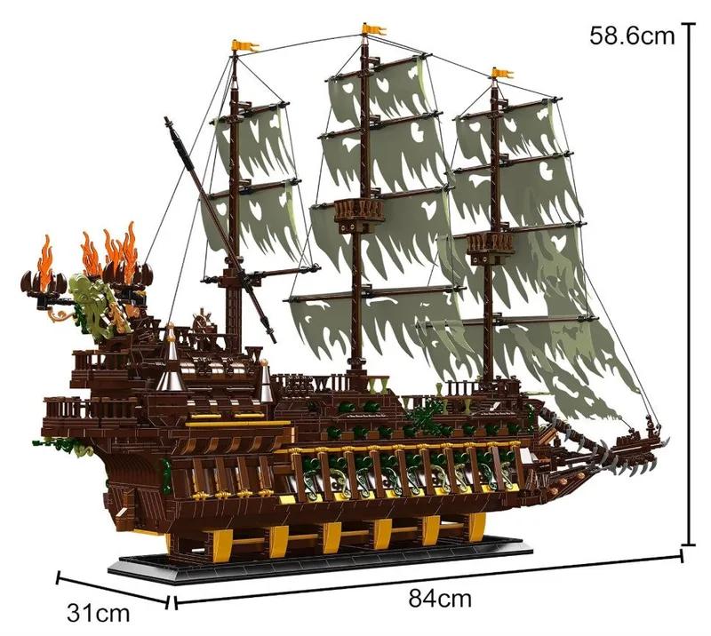 Mouldking 13197 - Vliegende Hollander - Piratenschip - Bouwset - Past op alle bekende merken - 4364 onderdelen de Mould King en The Flying Dutchman – photo du produit 4 sur 4