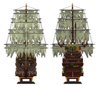 Mouldking 13197 - Vliegende Hollander - Piratenschip - Bouwset - Past op alle bekende merken - 4364 onderdelen de Mould King en The Flying Dutchman – photo du produit 3 sur 4
