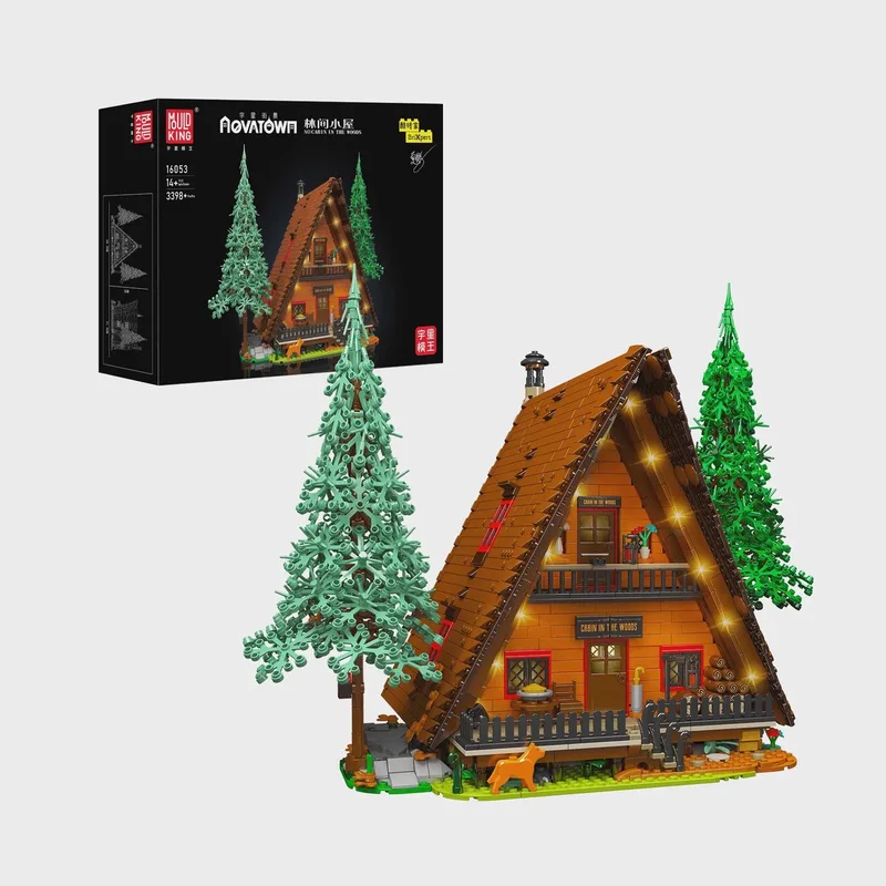 Mouldking 16053 - Kerst Boshut - Huis - Bouwset - incl LED - 3398 onderdelen - past op lego de Mould King en Green – photo du produit