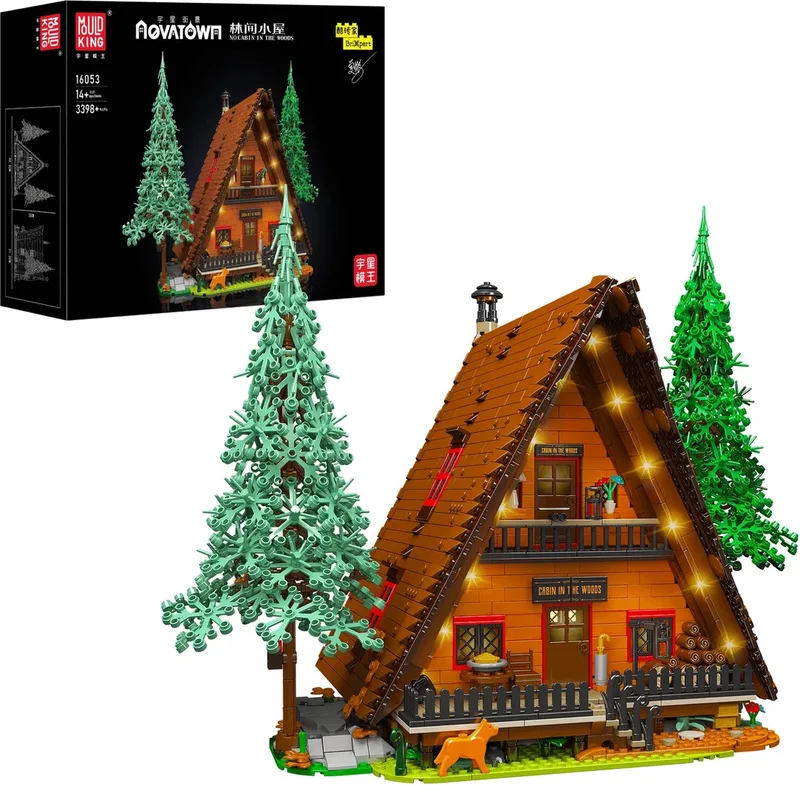Mouldking 16053 - Kerst Boshut - Inlc LED - 3398 onderdelen - bouwset - past op bekende merken fra Mould King i Groen – produktbillede
