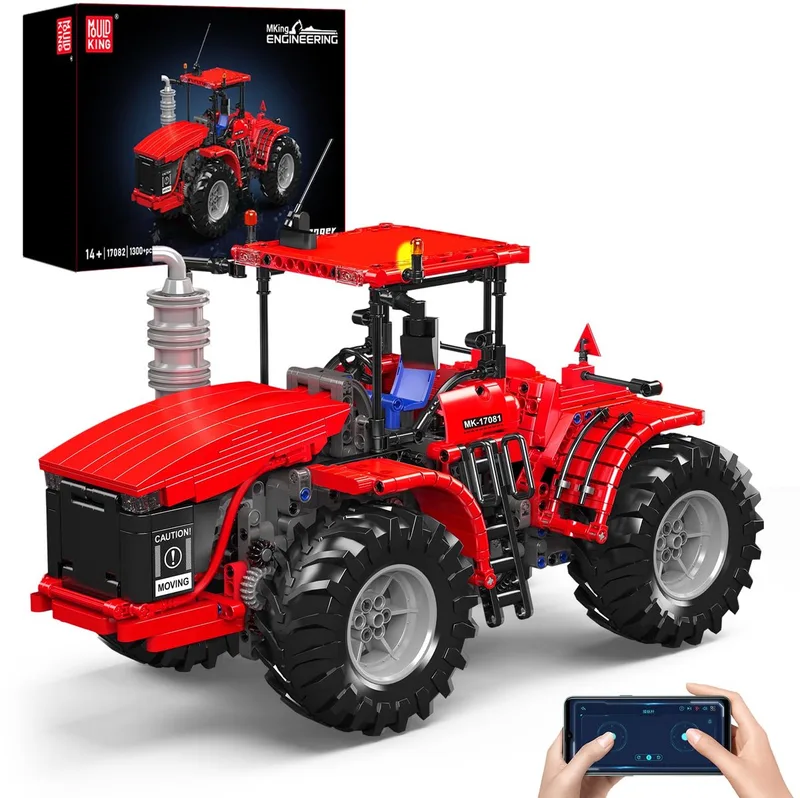 Mouldking 17082 - Tractor - RC - 1300 onderdelen - Bouwset - Past op bekende merken de Mould King en Rood – photo du produit
