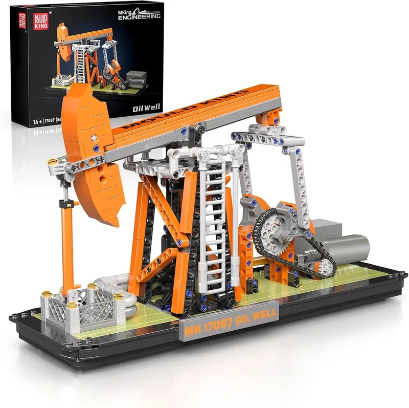 Mouldking 17087 - Olie Pomp - RC - 840 onderdelen - Bouwset - Past op bekende merken de Mould King en Zwart – photo du produit