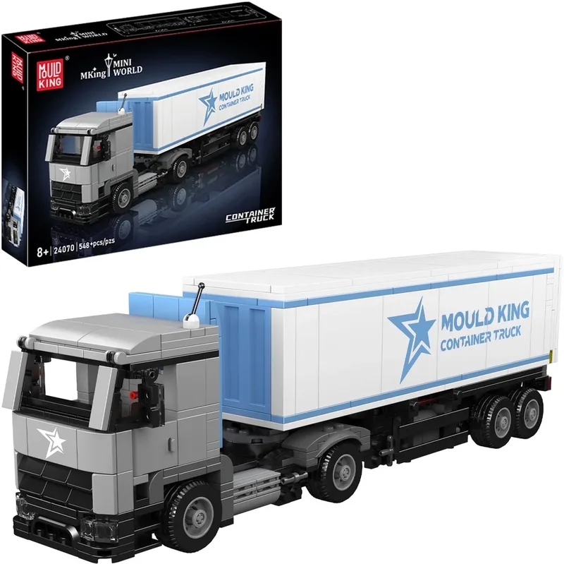 Mouldking 24070 - Vrachtwagen - Bouwset - Past op bekende blokjes - 548 onderdelen - Mini world series fra Mould King i Grijs – produktbillede