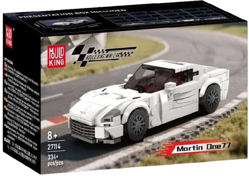 Mouldking 27114 - Aston Martin one-77 - Bouwset - Gratis vitrinebox - Past op bekende merken - 334 onderdelen van Mould King in Blanc – productfoto