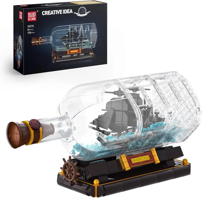 Piraten Schip in Fles Bouwpakket - Zwarte Parel Zeilschip (778 Delen) van Mould King – productfoto