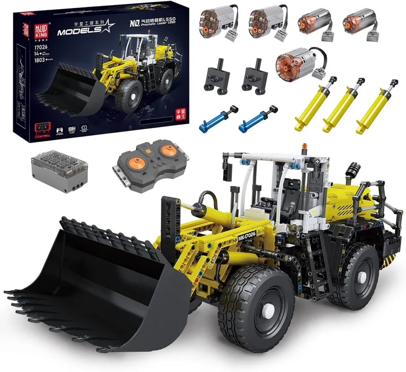 RC Wiellader L550 van Mould King in Noir et jaune – productfoto