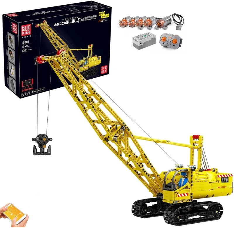 Rupskraan met afstandsbediening van Mould King in Jaune et noir – productfoto
