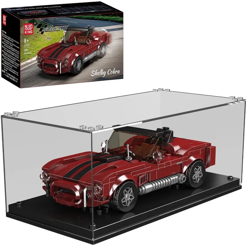 Shelby Cobra + Showcase van Mould King in Rouge – productfoto