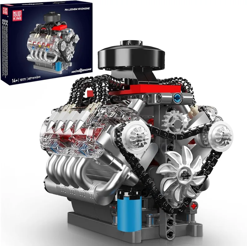 Techniek V8 Motor Bouwstenen Set - 487 Delen by Mould King – product photo