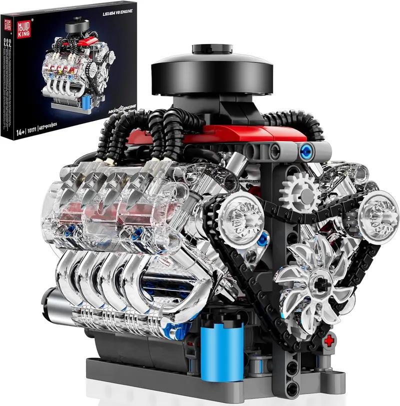 V8 Motor Bouwpakket - 487 Delen van Mould King – productfoto