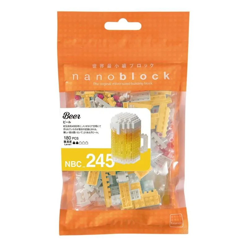 Nanoblock - Bier - Mini Brick Figuur - Bouwset - Pixel Bierpul Object Beeldjes Bouwpakket - NBC245 de nanoblock en Multicolore – photo du produit 2 sur 2