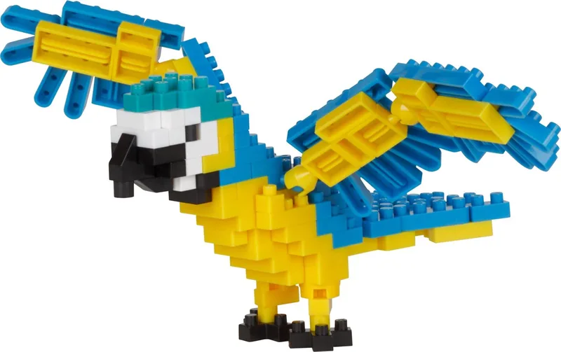 Nanoblock - Blauwe en gele papegaai - Mini Brick figuur - Bouwset - Vogel figuur bouwpakket - Pixel papegaai - NBC343 by nanoblock in Multicolour – product photo
