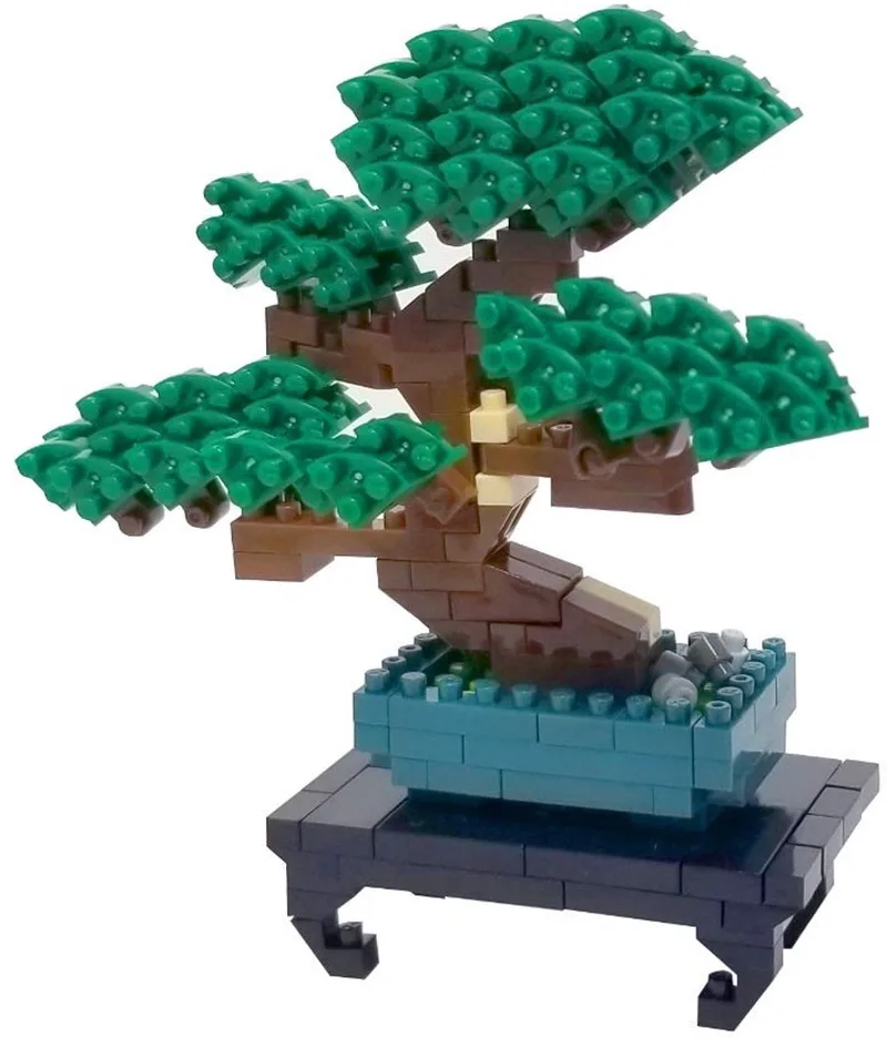 Nanoblock - Bonsai - Mini Brick Figuur - 280 Brick Bonsai Bouwset - Pixel Bonsai Plant Figuur Bouwpakket - Mini Brick Plant Bouwpakket - NBC224 by nanoblock in Bonsai – product photo