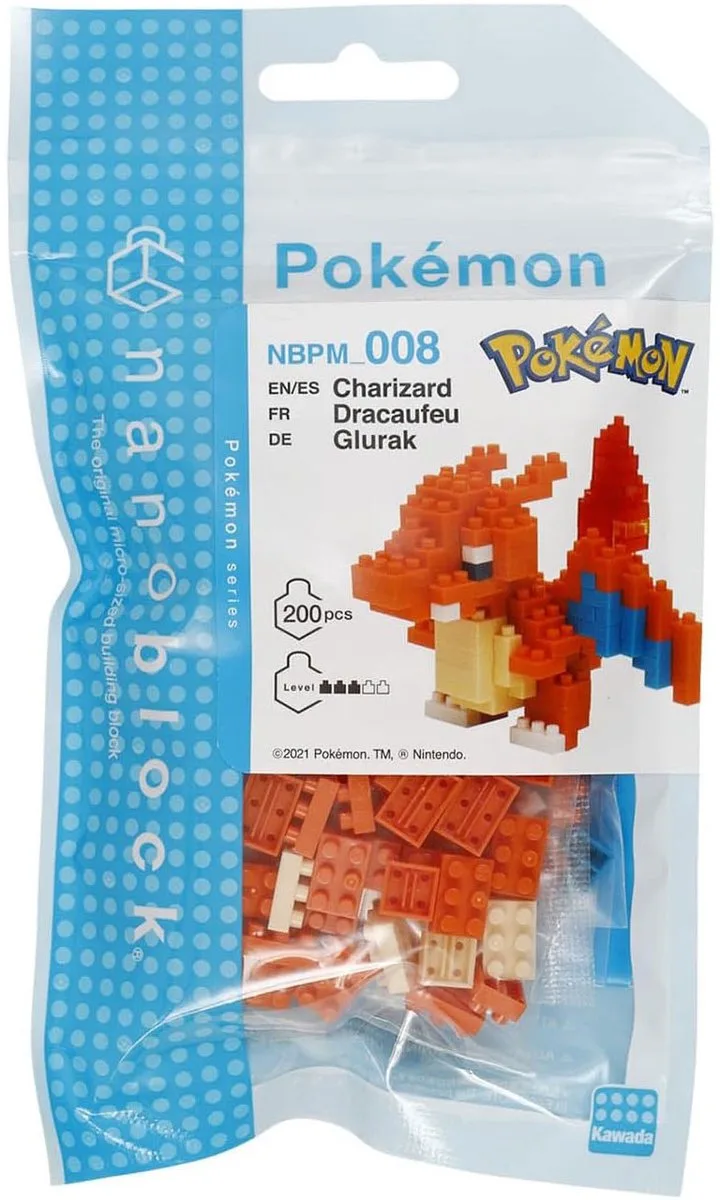 Nanoblock - Charizard - Pokémon - Mini Brick Figuur - Bouwset - Pixel Charizard Pokémon Charizard Figuur Bouwpakket - NBPM008 van nanoblock in Charizard – productfoto
