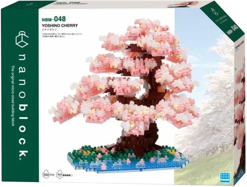 Nanoblock - Deluxe Cherry Blossom - Baksteen figuur - 990 stenen kersenboom bouwset - Pixel figuur bouwpakket - Mini stenen bouwboom - NBC048 by nanoblock in Pink – product photo