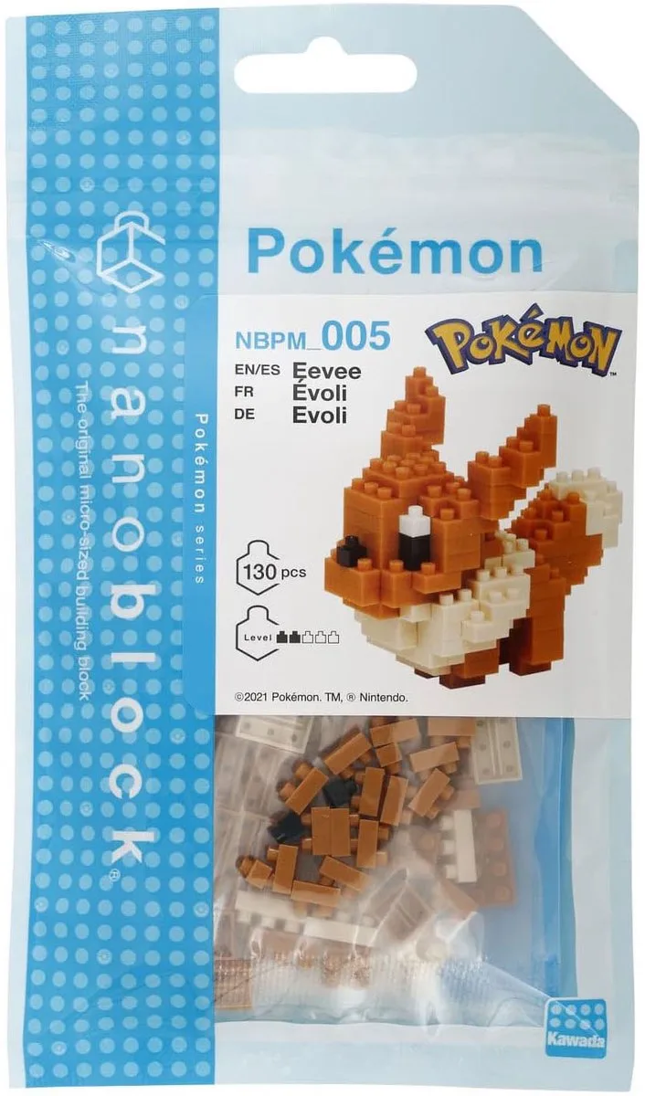 Nanoblock - Eevee - Pokémon - Mini Brick Figuur - Bouwset - Eevee Pokémon Figuur Bouwpakket in Pixel - NBPM005 by nanoblock in Eevee – product photo