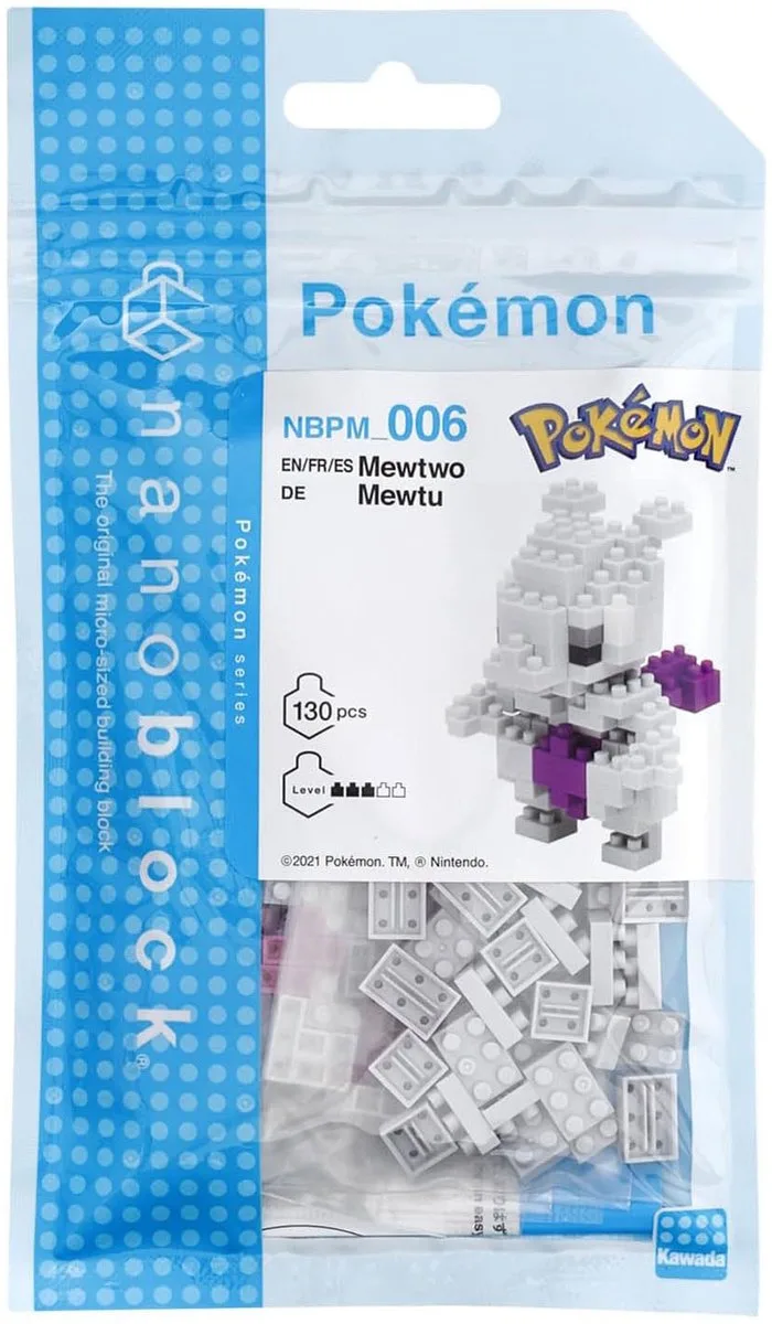 Nanoblock - Mewtwo - Pokémon - Mini Brick Figuur - Bouwset - Pixel Mewtwo Pokémon Figuur Bouwpakket - NBPM006 de nanoblock en Mewtwo – photo du produit