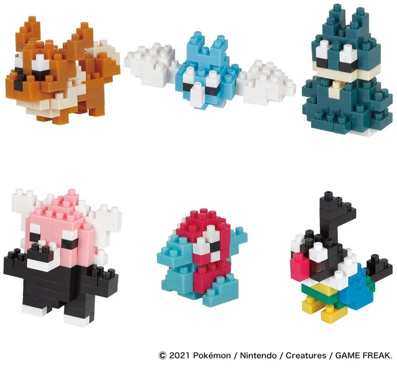 Nanoblock - Normale Pokémon Mini-Figuur Pack - Doos met 6 van stenen gebouwde Pokémon figuren - Modelbouwset - Speelgoed voor kinderen 12+ tieners Volwassenen - NBPM14B by nanoblock in Multicolour – product photo