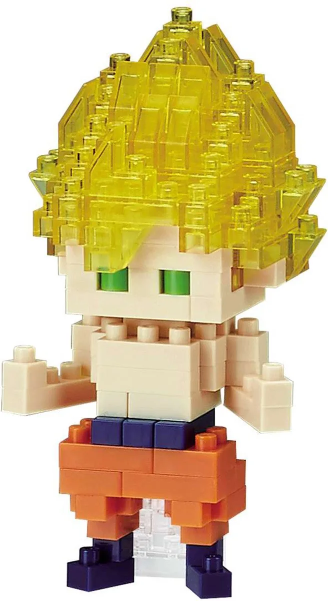 Nanoblock - Son Goku Super Saiyan - Dragon Ball Z - Mini Brick Figuur - Bouwset - Super Saiyan Goku Pixel Manga Figuur Bouwpakket - NBDB007 by nanoblock in White – product photo