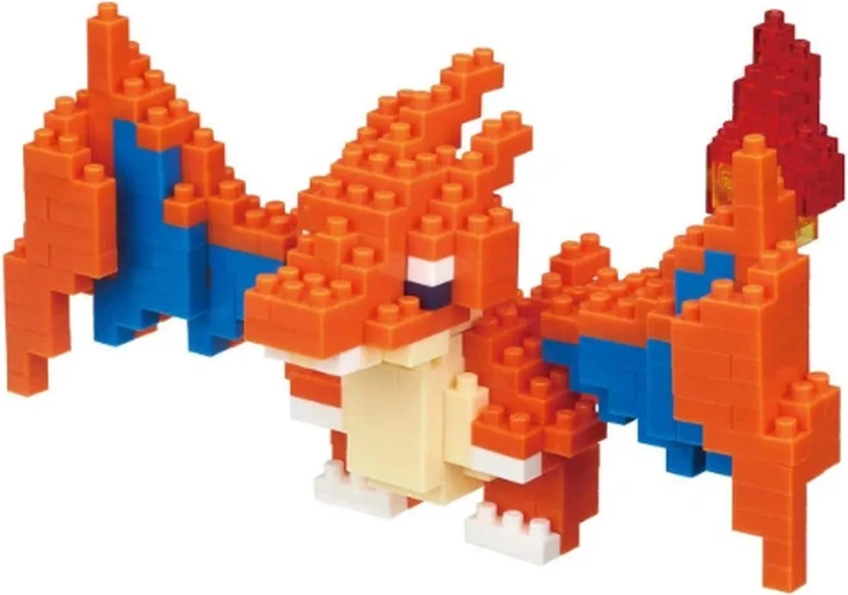 Pokemon Mega Charizard Y Mega Dracaufeu Y Mega-Glurak Y NBPM-058 by nanoblock in Blue, Orange, Red, White, Yellow – product photo